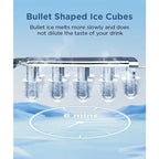 Ice Maker Countertop, Portable Machine with Self-Cleaning, 26.5Lbs/24Hrs, 9 Bullet Ice Cubes in 6 Mins, Basket