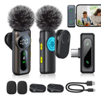 2-Pack Wireless Lavalier Clip-On Microphones